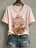 Women's Commemorative Print V-Neck T-Shirt