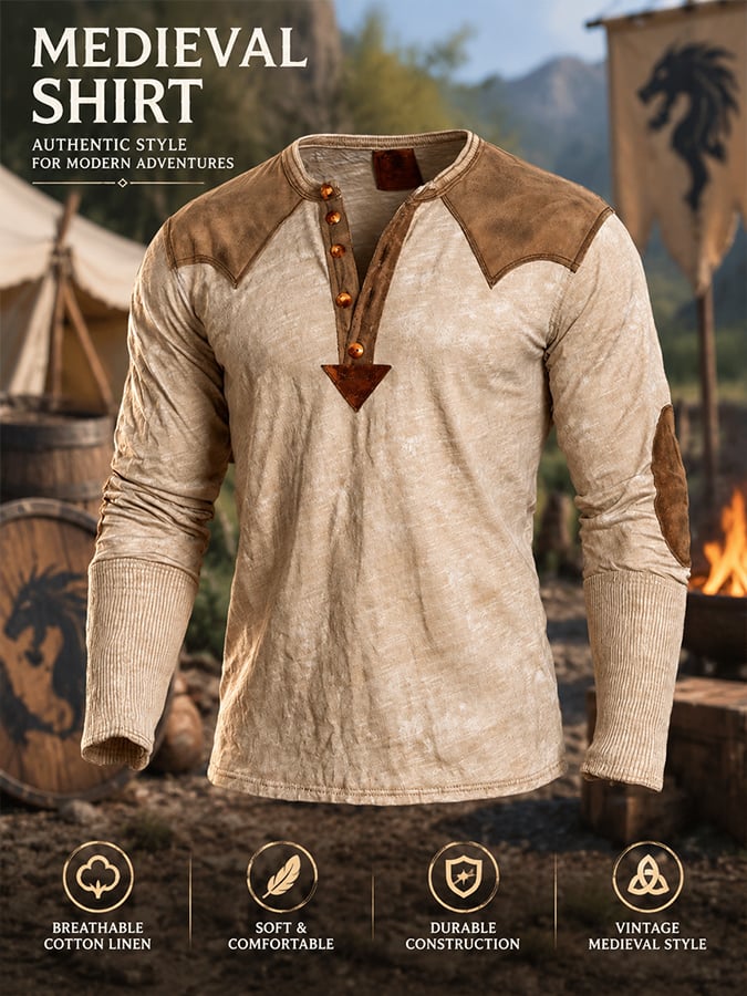 Men's Vintage Comfortable Henley T-Shirt