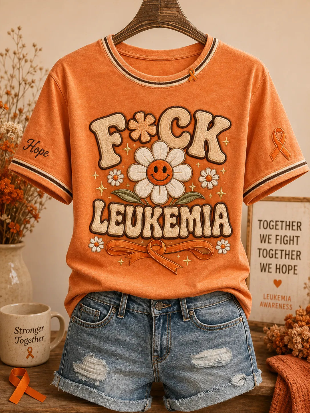 Women's F*ck Leukemia Print T-shirt