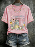 V Neck Retro Raised On Tennessee Moonshine Print T-Shirt