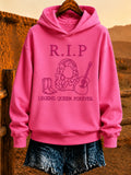 Women'S Rural Queen Commemorative Printed Long Sleeve Hoodie