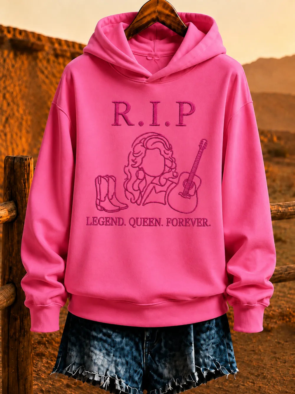 Women'S Rural Queen Commemorative Printed Long Sleeve Hoodie
