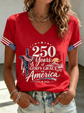 Women'S America Flag Print Casual T-Shirt