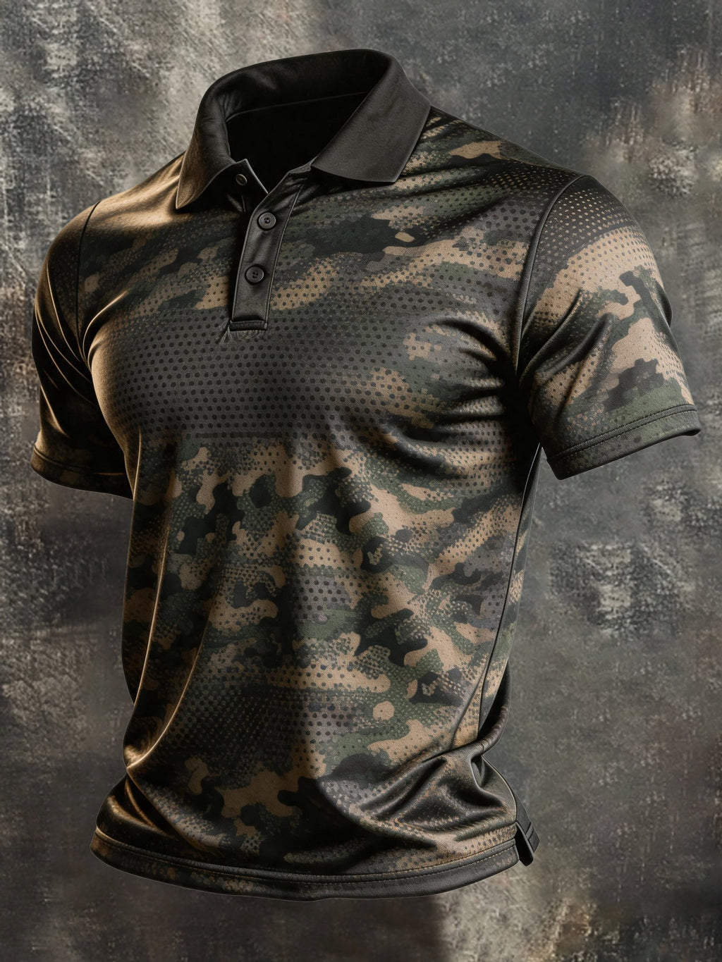 Men's Retro Color-Block Short-Sleeve Polo Shirt