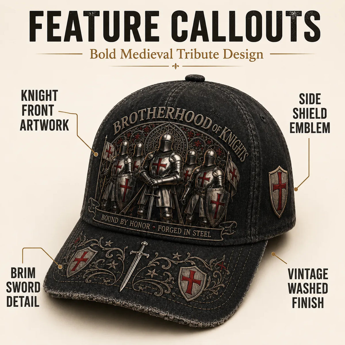 ⚔️ Brotherhood Of Knights Honor Cap