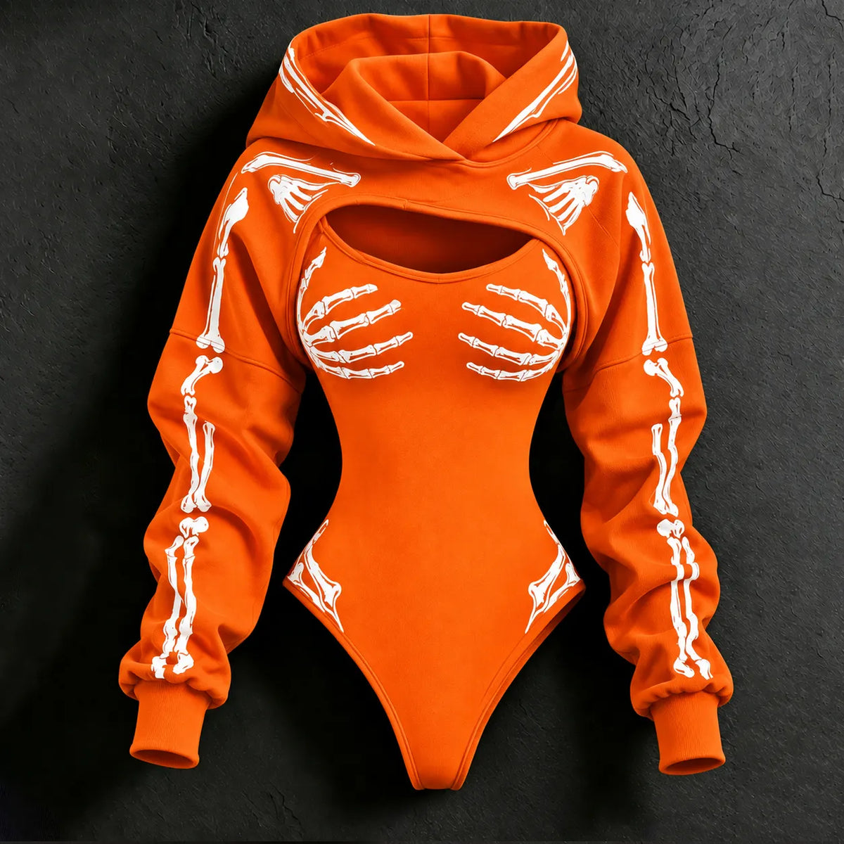 Women's Vintage Halloween Skull-line Casual Athletic Two-piece Set