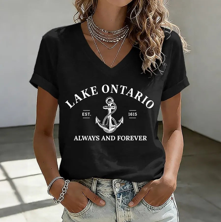 Women's Lake Ontario Always And Forever Printed T-shirt
