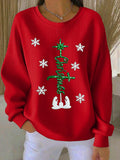 Women's Casual Print Long Sleeve Knit Top