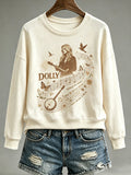 Women's Music-Themed Graphic Casual Sweatshirt