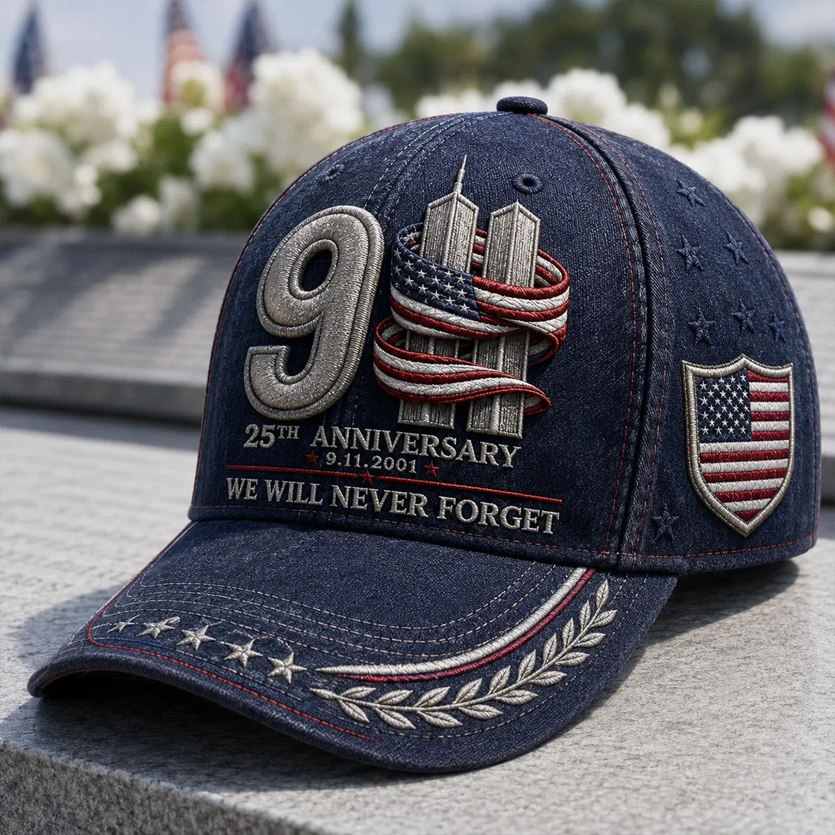 9/11 25th Anniversary Memorial Baseball Cap