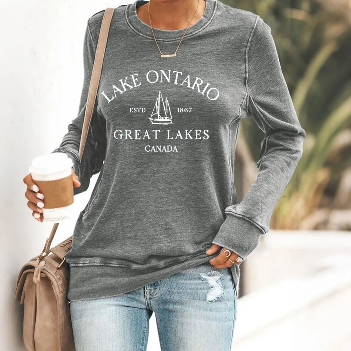 Women’s Lake Ontario Printed Casual Sweatshirt