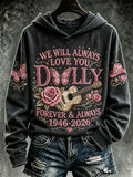 Women's Commemorative Print Casual Hooded Sweatshirt