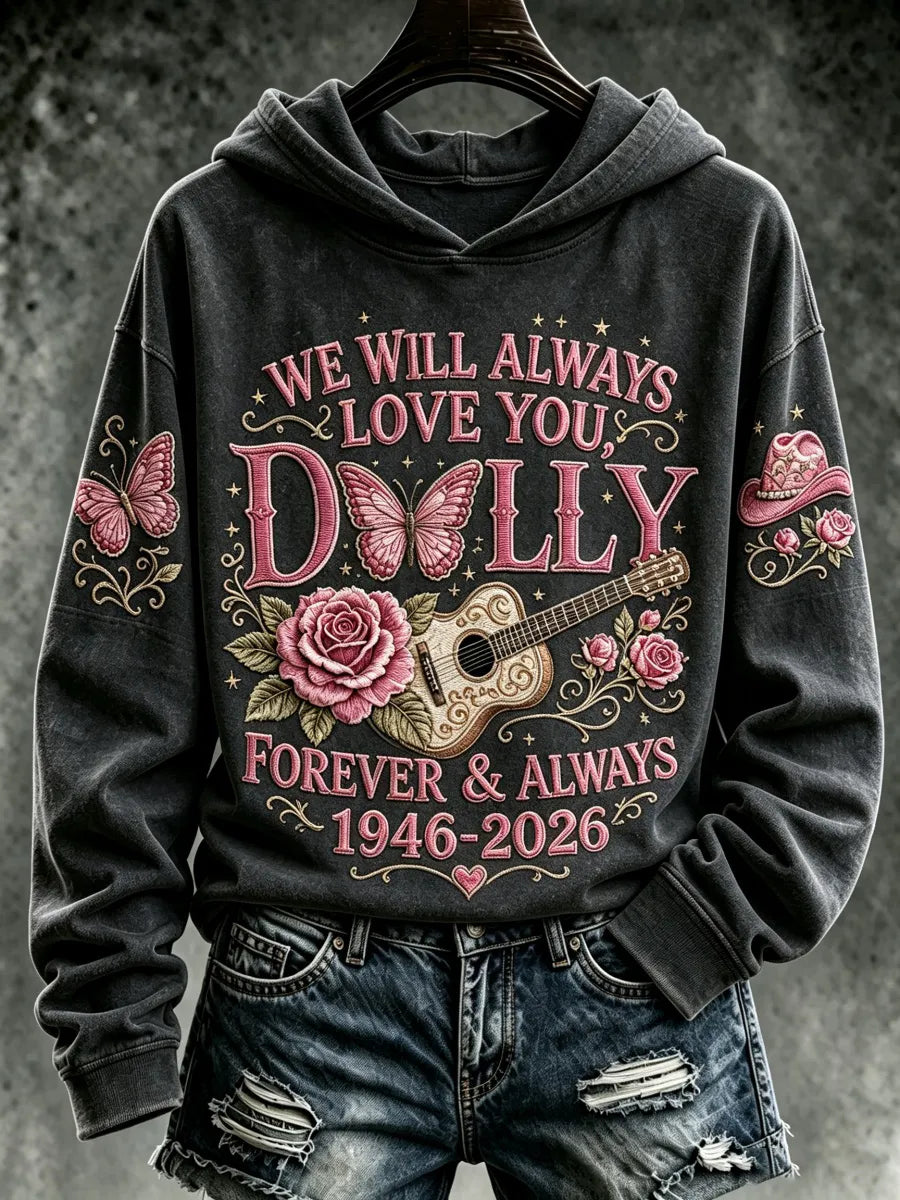 Women's Commemorative Print Casual Hooded Sweatshirt