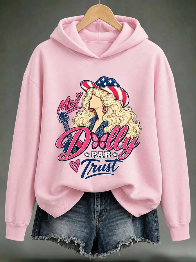 Women'S Rural Queen Commemorative Printed Long Sleeve Hoodie