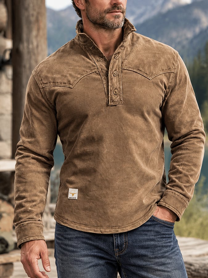 Men's Vintage Comfortable Henley T-Shirt