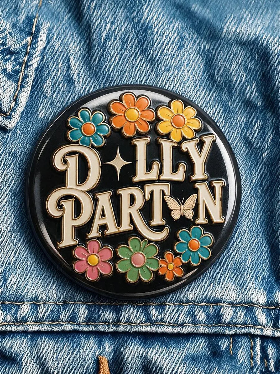 Dolly Parton Tribute Print Button