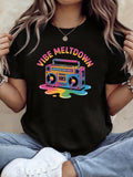 Colorful Boombox Printed T-Shirt