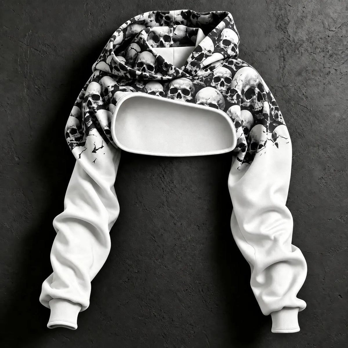 Women's Retro Halloween Color Block Skull Print Sweatshirt Two-piece Set