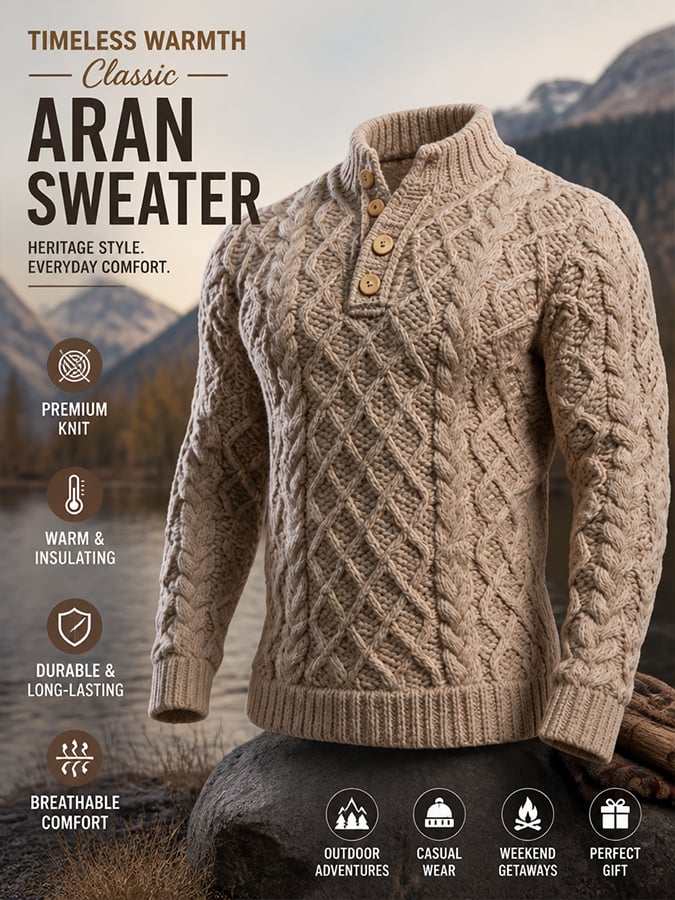 Men’s Vintage-Style Comfortable Knitted Sweater/Sweatshirt