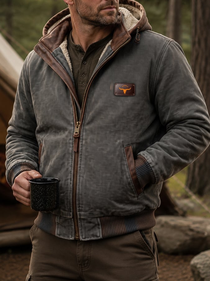 Men's Vintage Warm Multi-Pocket Outdoor Jacket
