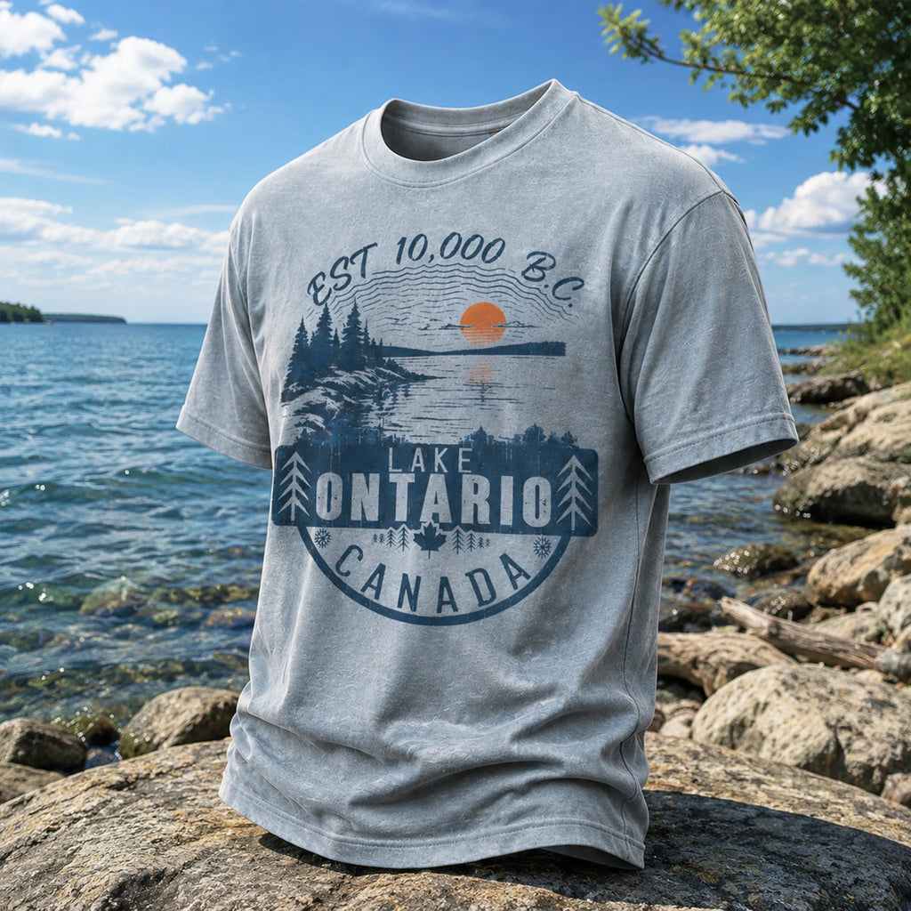 Vintage Canadian Ontario Est. 10,000 B.c. Printed T-shirt