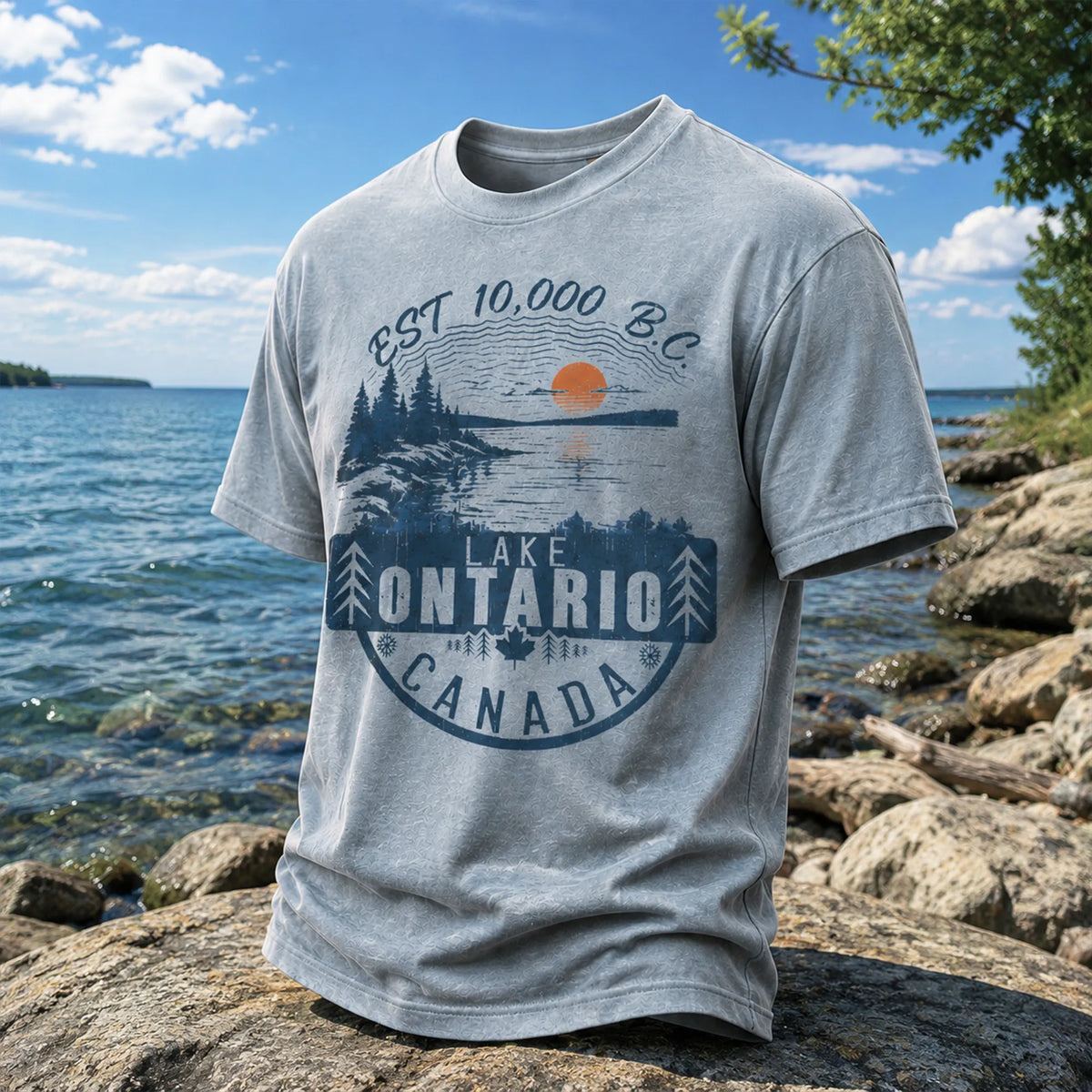 Vintage Canadian Ontario Est. 10,000 B.c. Printed T-shirt
