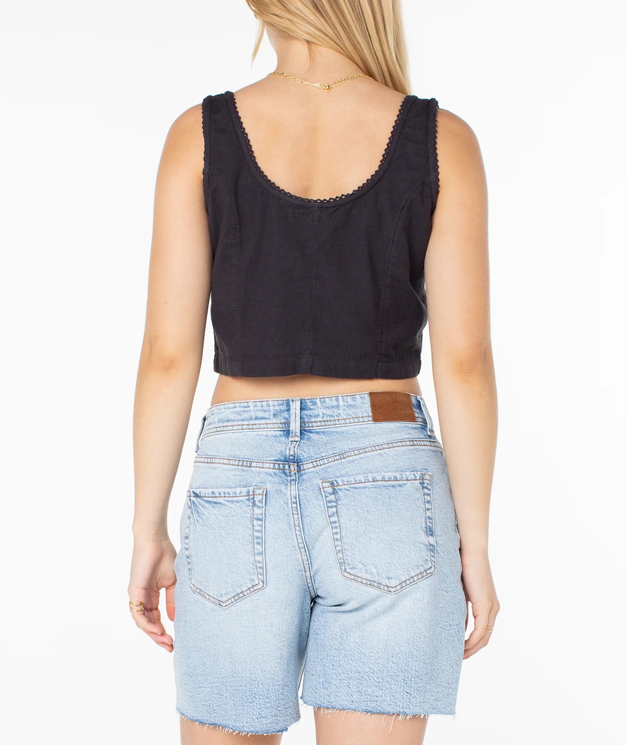 Bow-Tie Lace-Up Round Neck Vest