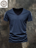 Men's Basic Casual Cotton V-Neck Short Sleeve T-Shirt