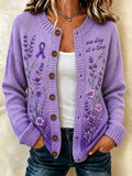 Women's Alzheimer's Awareness Print Cardigan