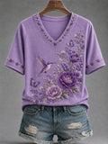 Women's Alzheimer's Awareness Print Casual T-Shirt
