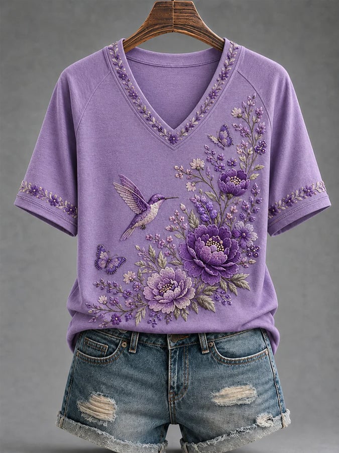 Women's Alzheimer's Awareness Print Casual T-Shirt