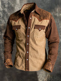 Men's Vintage Double-Pocket Western Shirt