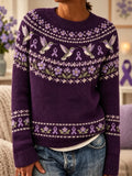 Women's Alzheimer's Awareness: Flowers And Hummingbird Printed Casual Sweatshirt