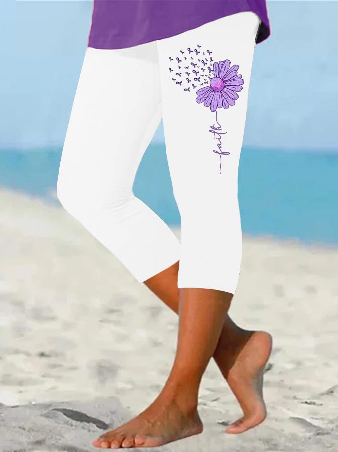 Women's Alzheimer Fighter Supporter Cropped Leggings