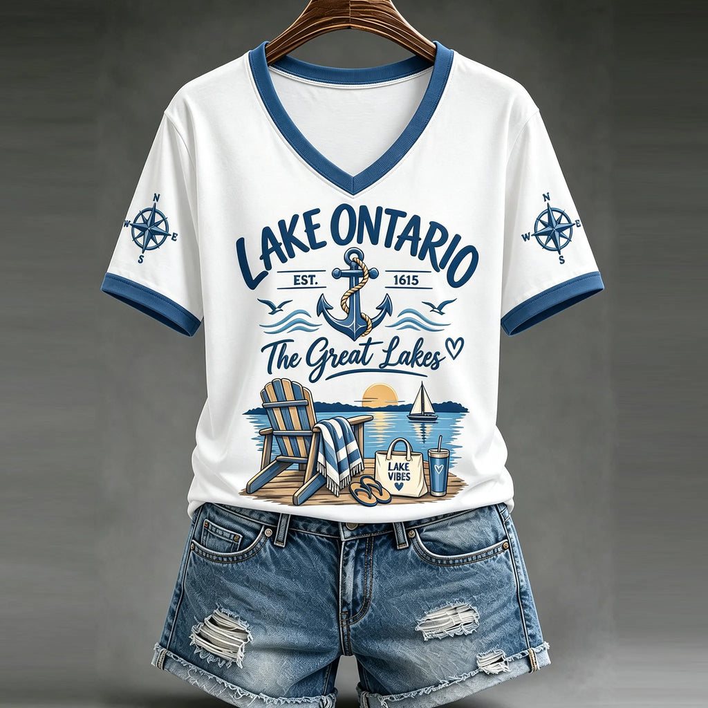 Women's Lake Ontario Always And Forever Printed T-shirt