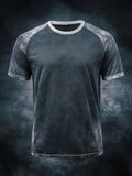 Men's retro washed casual round neck short sleeve t-shirt