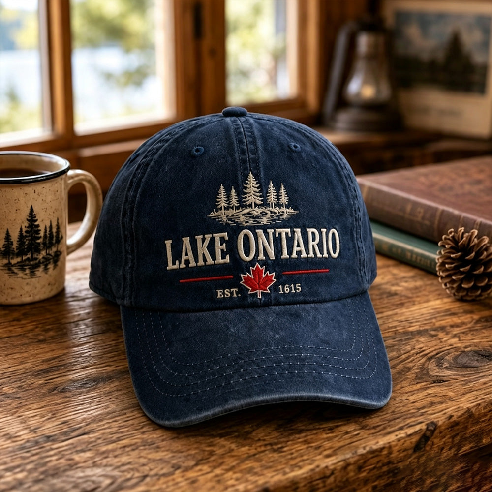 Vintage Lake Ontario Pattern Art Unisex Baseball Cap