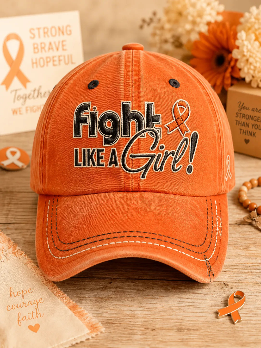 Unisex Fight Like A Girl Printed Hat