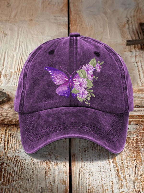 Purple Butterfly Retro Hat