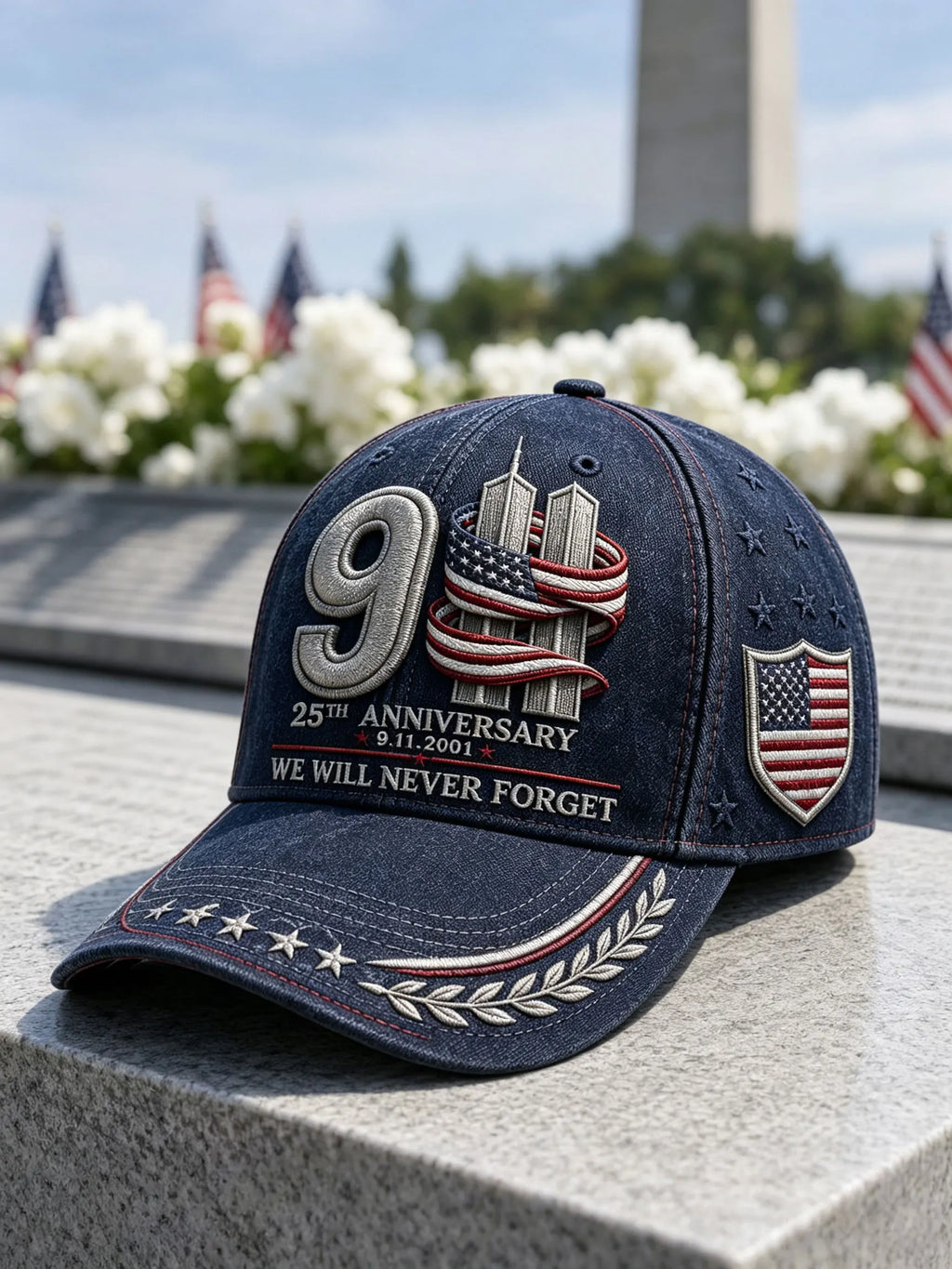 9/11 25th Anniversary Memorial Baseball Cap