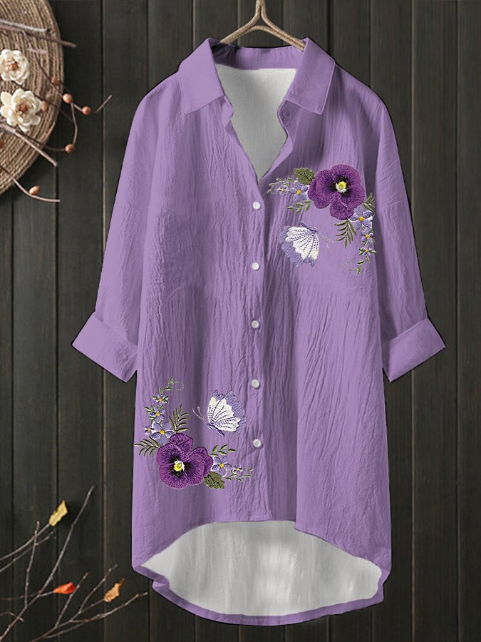 Women's Purple Flower Alzheimer's Awareness Support Shirt