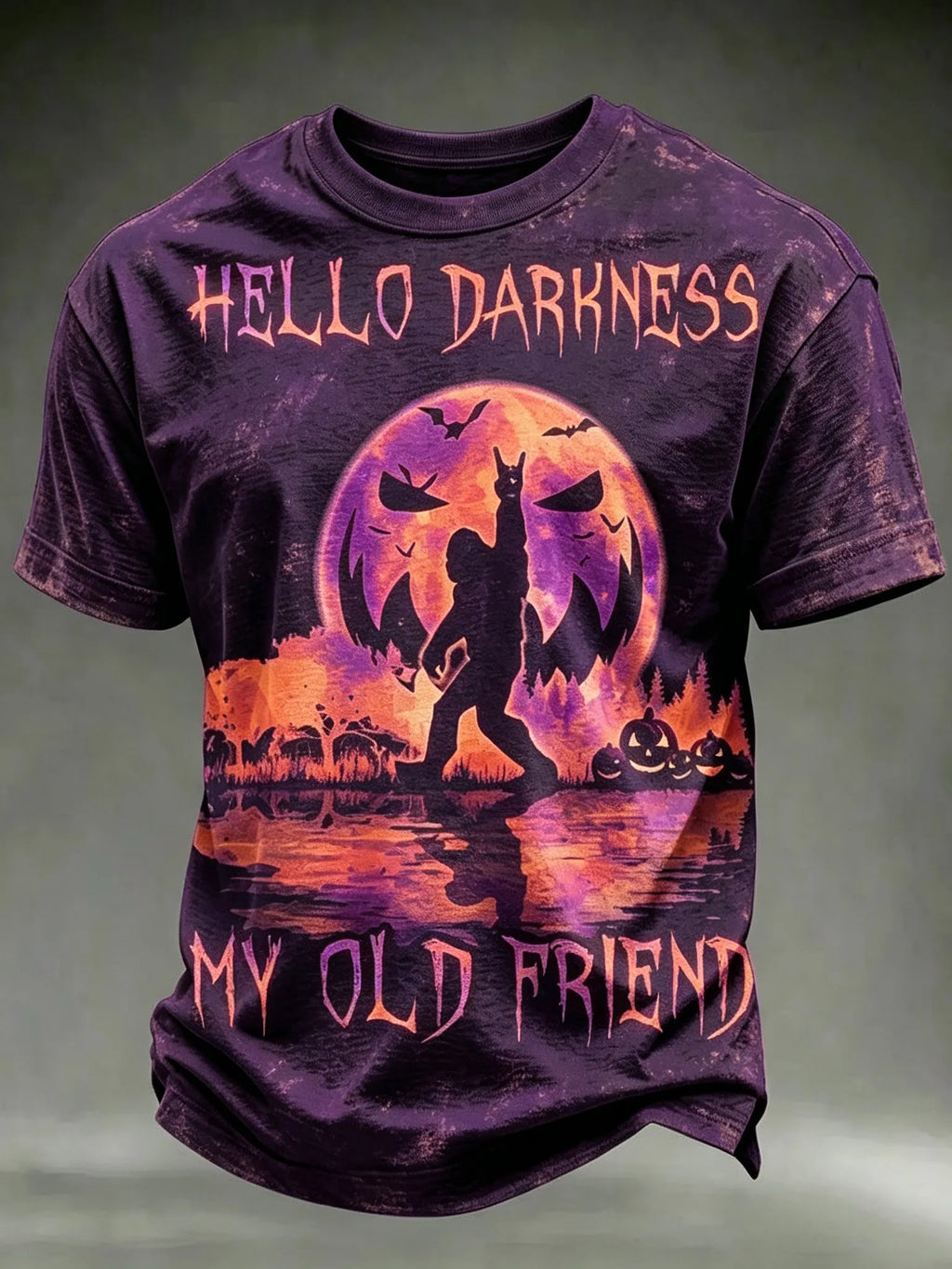 Men's Retro Hippie Style Halloween Print T-shirt