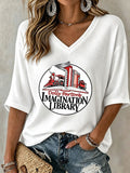 Women's Casual Printed Waffle Top