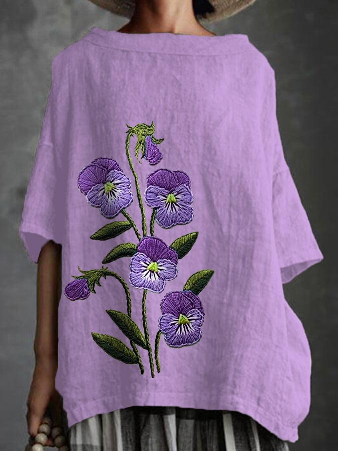 Women's Purple Flower Alzheimer's Awareness Support Shirt