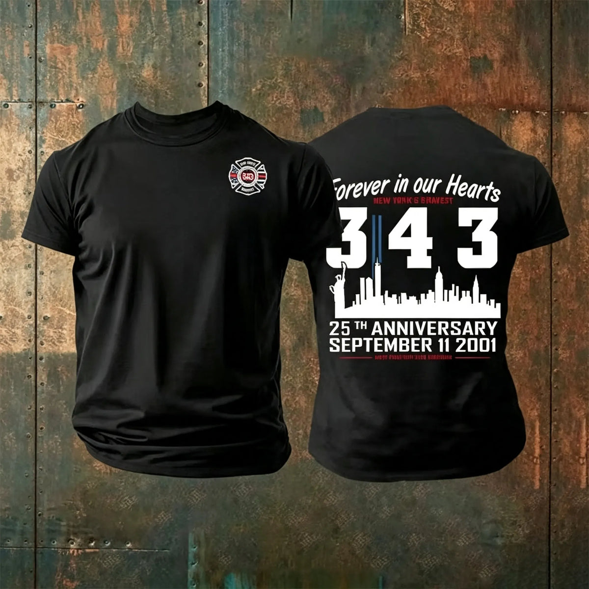 Men's 25th Anniversary 9/11 Memorial, 343 Hero Tribute Tee