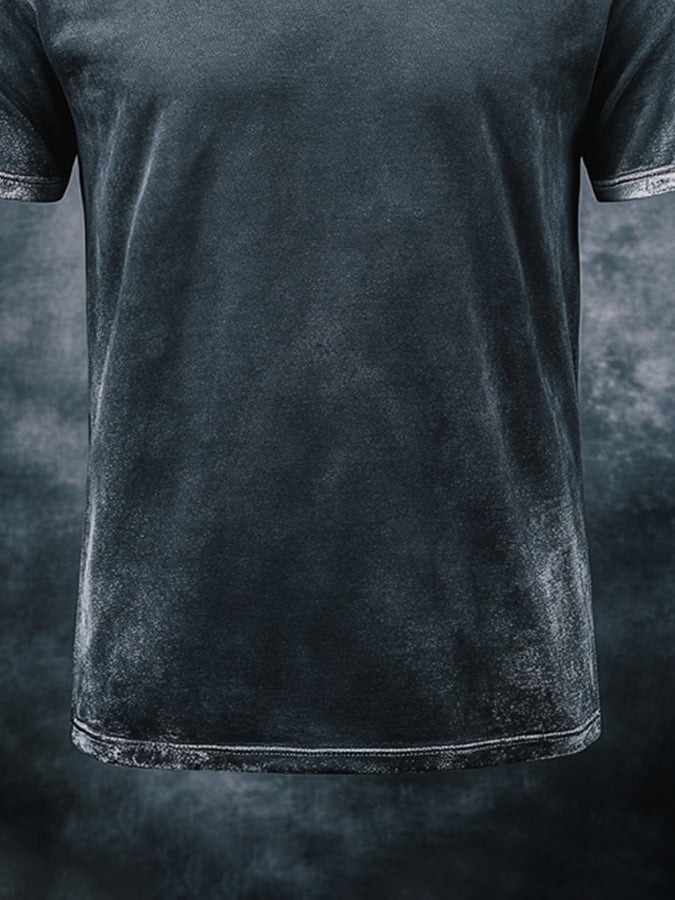 Men's retro washed casual round neck short sleeve t-shirt