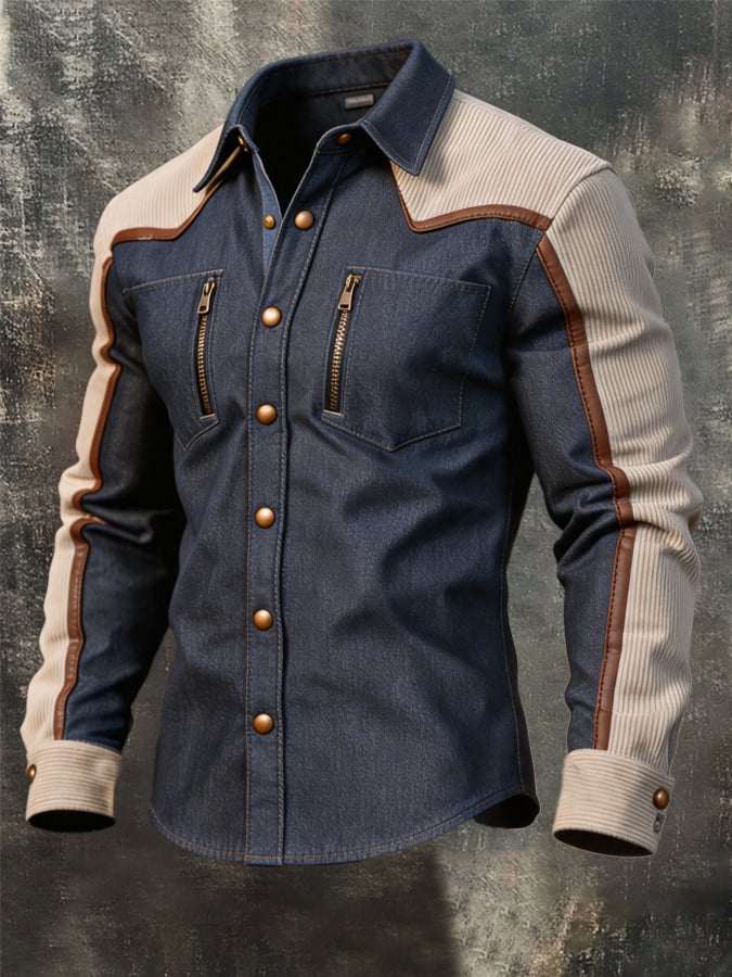 Men's Vintage Corduroy Western Shirt