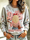 Women's Commemorative Printed Round Neck Hoodie