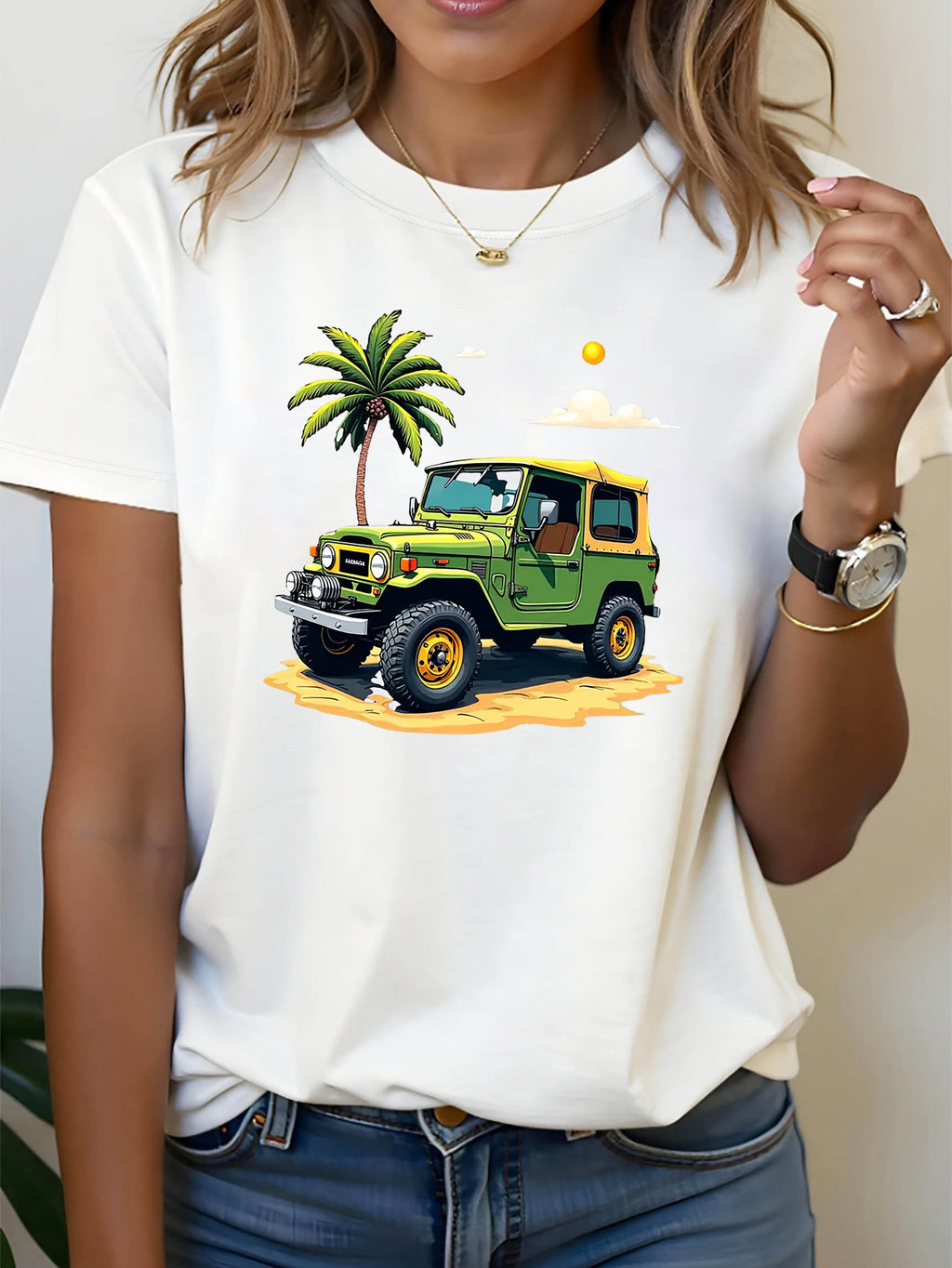 Beach Jeep Casual T-Shirt