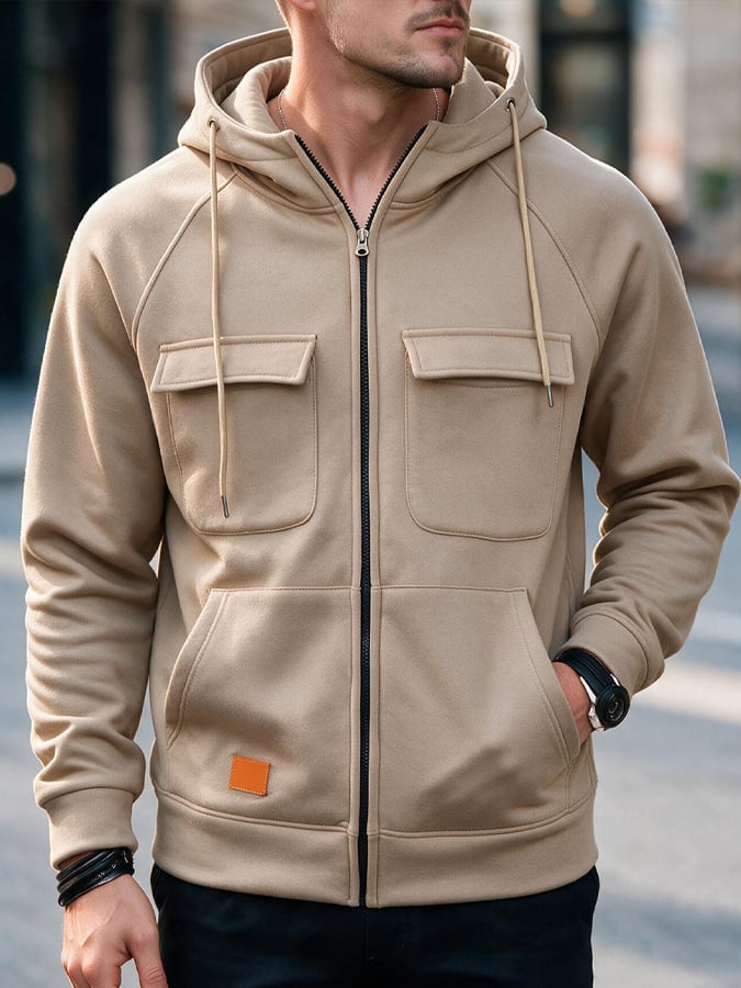 Men's Vintage Outdoor Multi-Pocket Hooded Jacket